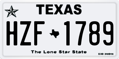 TX license plate HZF1789