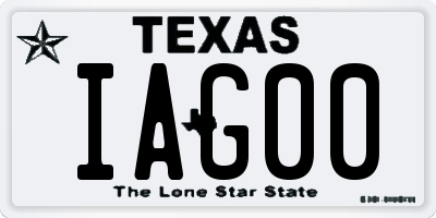 TX license plate IAG00