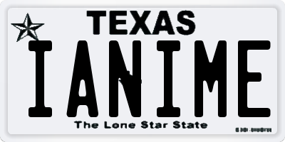 TX license plate IANIME