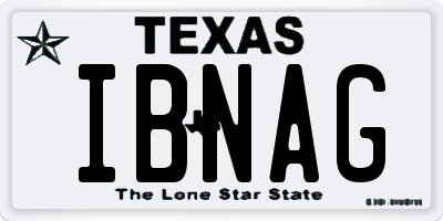 TX license plate IBNAG