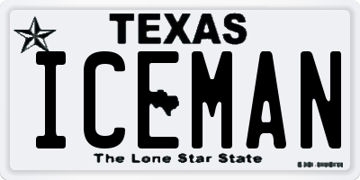 TX license plate ICEMAN