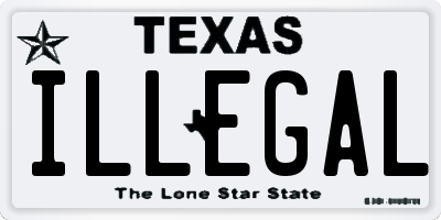 TX license plate ILLEGAL