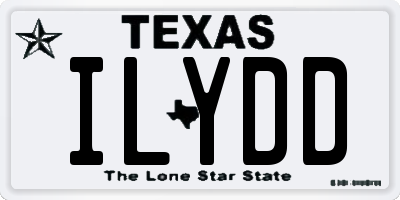 TX license plate ILYDD