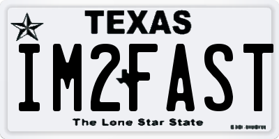 TX license plate IM2FAST