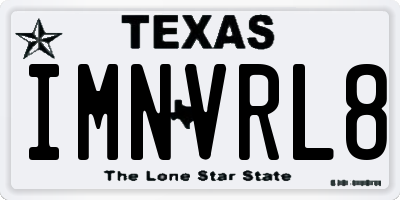 TX license plate IMNVRL8