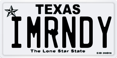 TX license plate IMRNDY