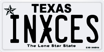 TX license plate INXCES