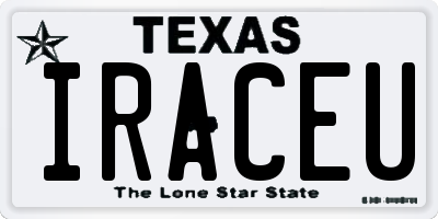 TX license plate IRACEU