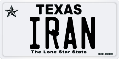 TX license plate IRAN