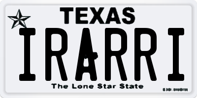 TX license plate IRARRI