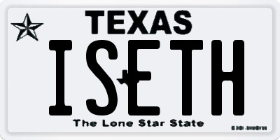 TX license plate ISETH