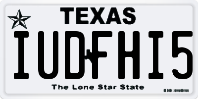 TX license plate IUDFHI5