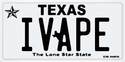 TX license plate IVAPE