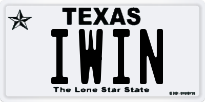 TX license plate IWIN