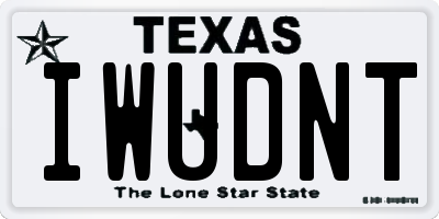 TX license plate IWUDNT