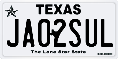 TX license plate JA02SUL