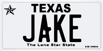 TX license plate JAKE