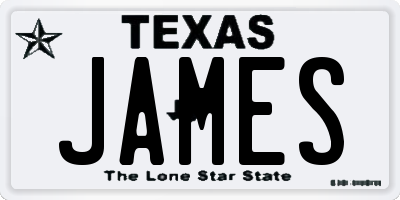 TX license plate JAMES