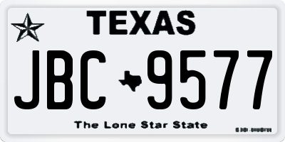 TX license plate JBC9577