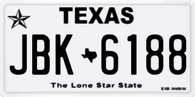 TX license plate JBK6188