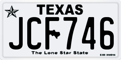 TX license plate JCF746