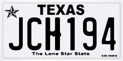 TX license plate JCH194