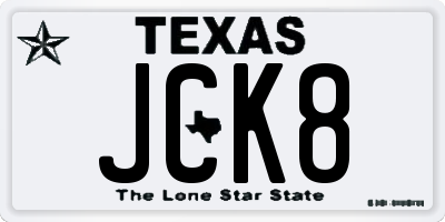 TX license plate JCK8