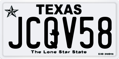 TX license plate JCQV58