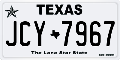 TX license plate JCY7967