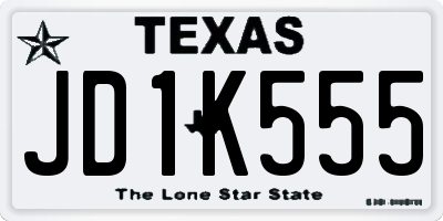 TX license plate JD1K555