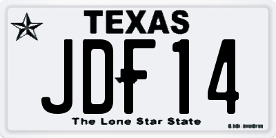 TX license plate JDF14