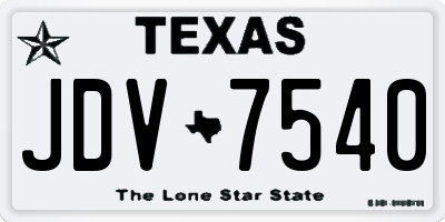 TX license plate JDV7540