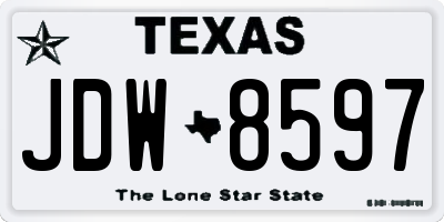 TX license plate JDW8597