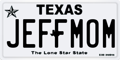 TX license plate JEFFMOM