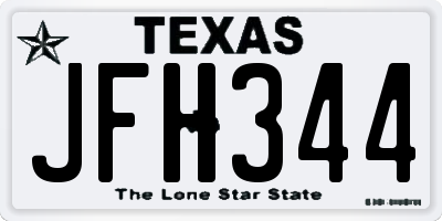 TX license plate JFH344