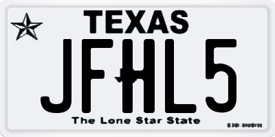 TX license plate JFHL5