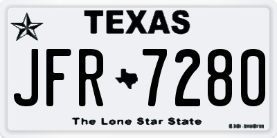 TX license plate JFR7280