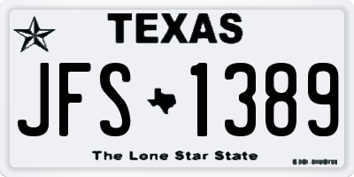 TX license plate JFS1389