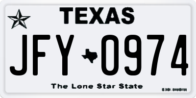 TX license plate JFY0974