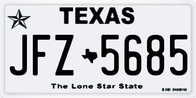 TX license plate JFZ5685