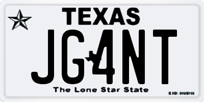 TX license plate JG4NT