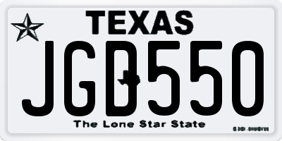 TX license plate JGD550