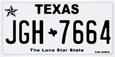 TX license plate JGH7664