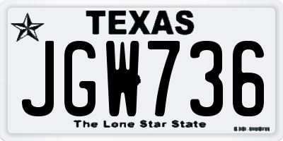 TX license plate JGW736