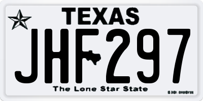 TX license plate JHF297