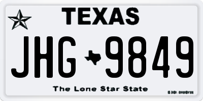 TX license plate JHG9849