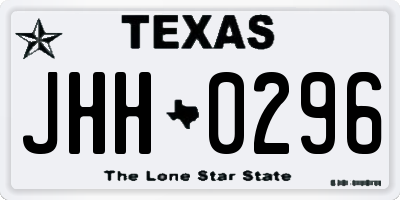 TX license plate JHH0296