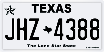 TX license plate JHZ4388