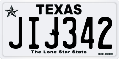 TX license plate JIJ342