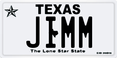 TX license plate JIMM